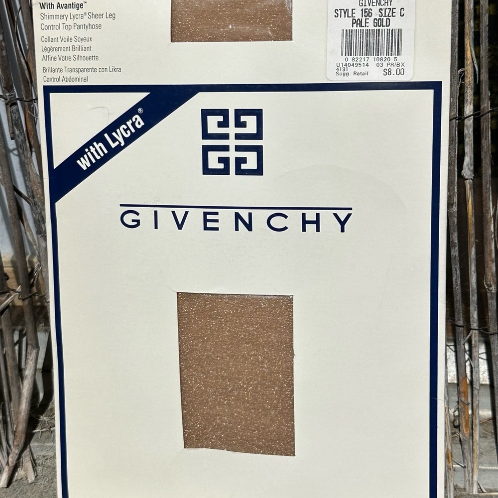 Vintage Givenchy Shimmering Pale Gold Sheer Hosiery